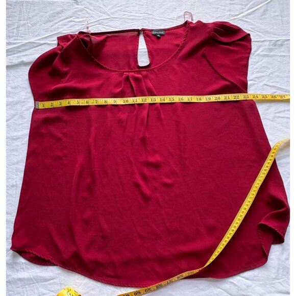 Zenobia Red Blouse Womens Size 3XL Top Keyhole Back Accent - Picture 5 of 9